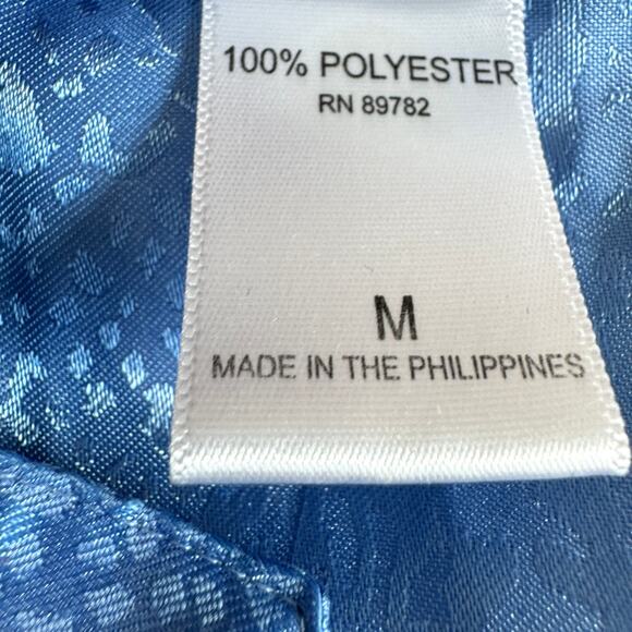 Natori Womens Pajama Sleep Top Size M Satin Relaxed Flowy Lounge Blue - Picture 6 of 8